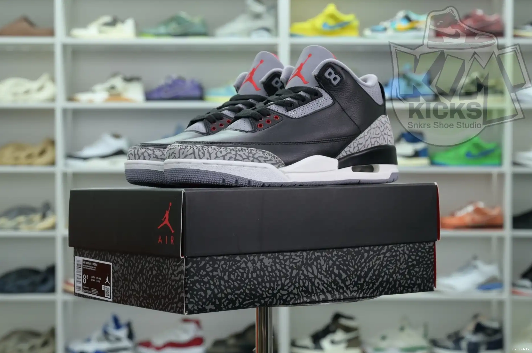 Air Cement Jordan Reimagined” 3“Black Kimikick 0607